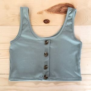 Olive green cropped tank top!